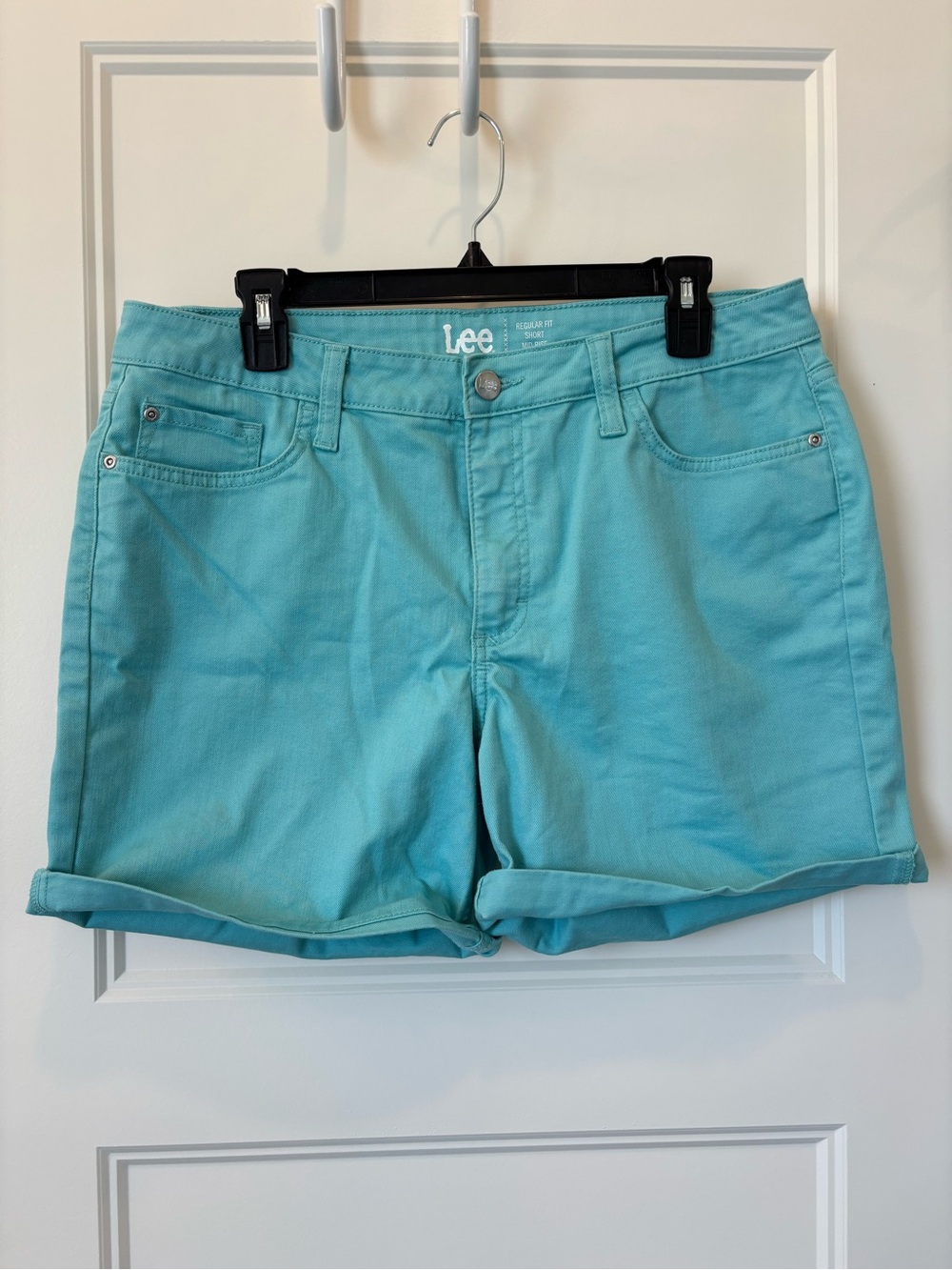 Lee Women's Aqua Rolled Cuff Shorts